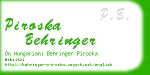 piroska behringer business card